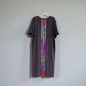 Y-3 Yohji Yamamoto 2013 Rainbow Stripe Maxi T-Shirt Dress 2X Rare